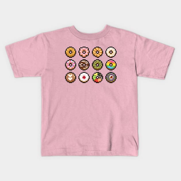 Pixel Donuts (Ver.2) Kids T-Shirt by norinoko